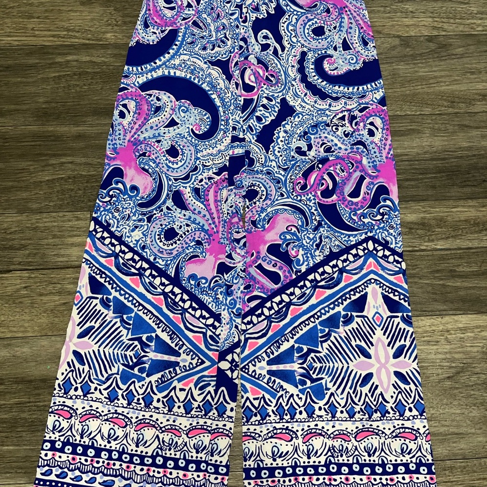 Lilly Pulitzer Bal Harbour Palazzo Pant Blue Grotto Legga Sea XXS